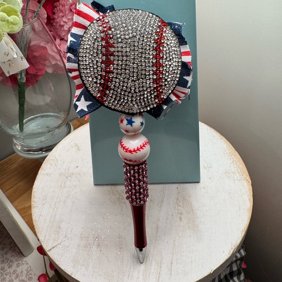 Patriotic Baseball Party Pen - Picture 1 of 2